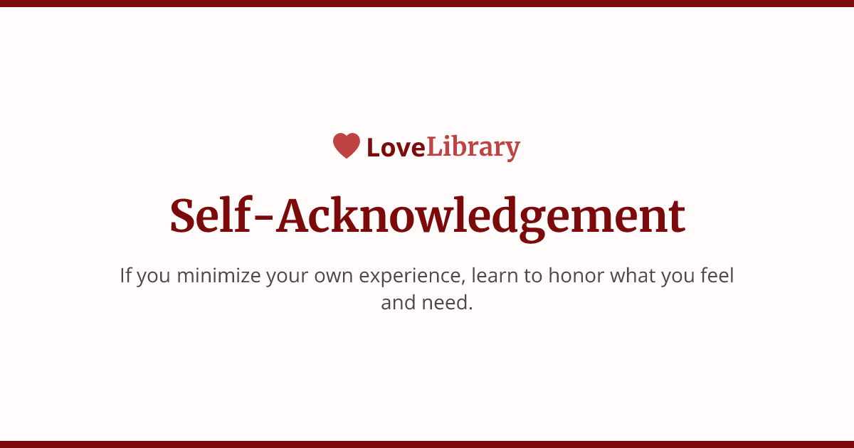 Self-Acknowledgement | LoveLibrary.co
